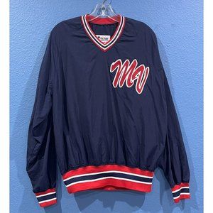 Vintage Windbreaker Style Pullover Top Victory Custom Athletic MV Initials Med